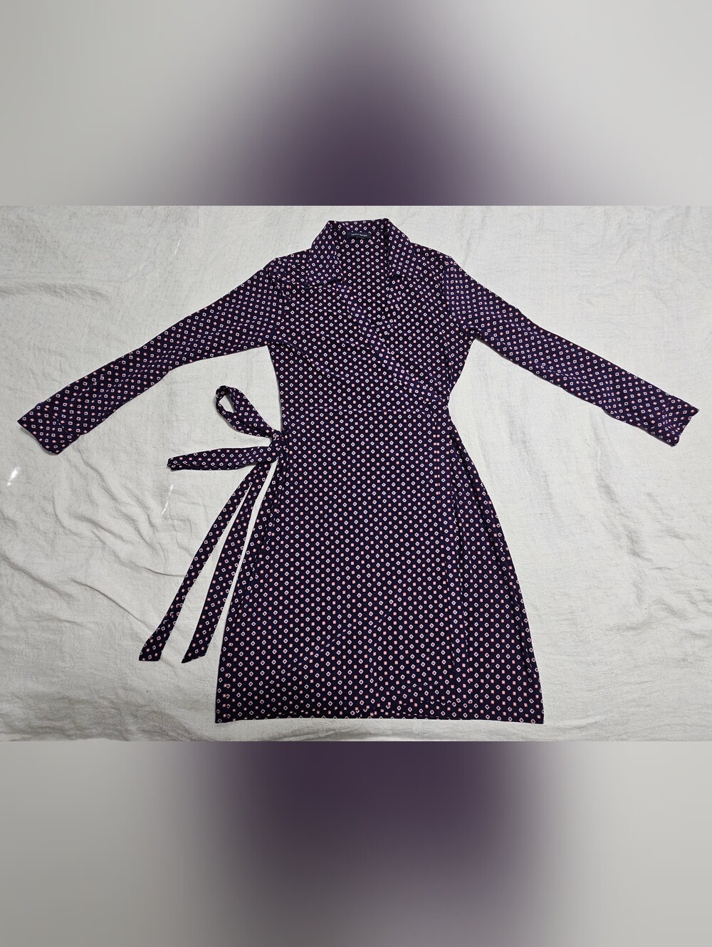 Tommy Hilfiger Matte Jersey Collared Wrap Little Party Dress Knee Length Casual
